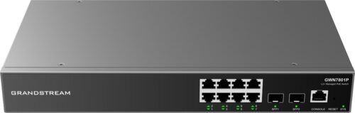 Grandstream GWN7801P Enterprise 8-Port Gigabit L2+ Managed PoE/PoE+ Switch with 2 Gigabit SFP Uplink Ports