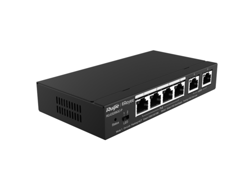 Ruijie-Reyee RG-ES206GC-P 6-Port Gigabit Smart POE Switch with 4 PoE/POE+ Ports and 2 Gigabit RJ45 uplink ports
