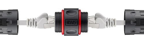 GOOBAY αδιάβροχος σύνδεσμος RJ45 Cat 6 79566, IP68, μαύρο