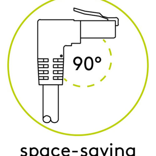 GOOBAY καλώδιο δικτύου 51517, CAT 6 U/UTP, γωνιακό, CCA, 3m, μαύρο