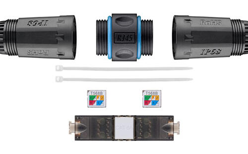 GOOBAY αδιάβροχος σύνδεσμος RJ45 Cat 6A 44416, IP68, μαύρο