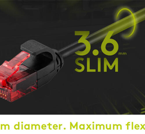 GOOBAY καλώδιο δικτύου 71548, CAT 6 U/UTP, slim, copper, 250MHz, 0.25m, μαύρο