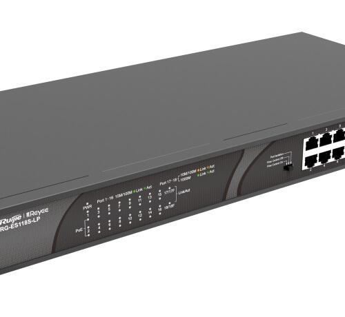 Ruijie-Reyee RG-ES118S-LP 16-Port Unmanaged PoE/PoE+ Switch with 2 Gigabit SFP Combo Uplink Ports