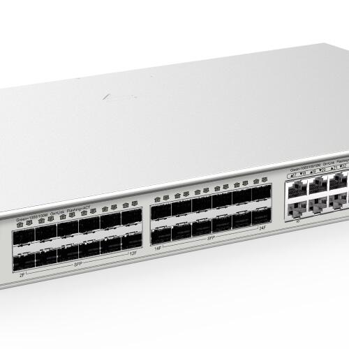 Ruijie-Reyee RG-NBS5200-24SFP/8GT4XS 24-Port Gigabit SFP Layer 3 Cloud managed switch with 8x 1GE RJ45/SFP Combo ports and 4x 10G SFP+ Uplink ports