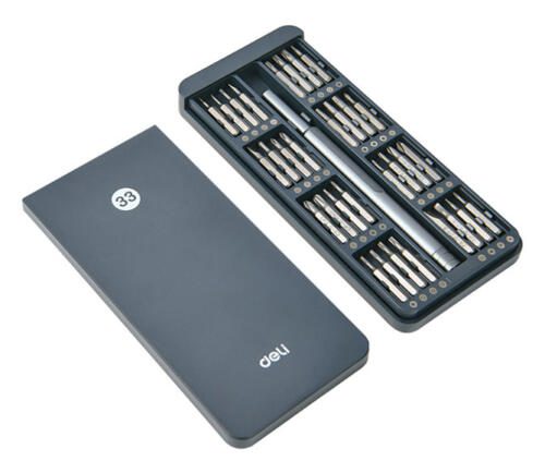 DL241033.jpg Σετ κατσαβίδι ακριβείας DELI DL241033 με 32 μύτες και πλαστική θήκη