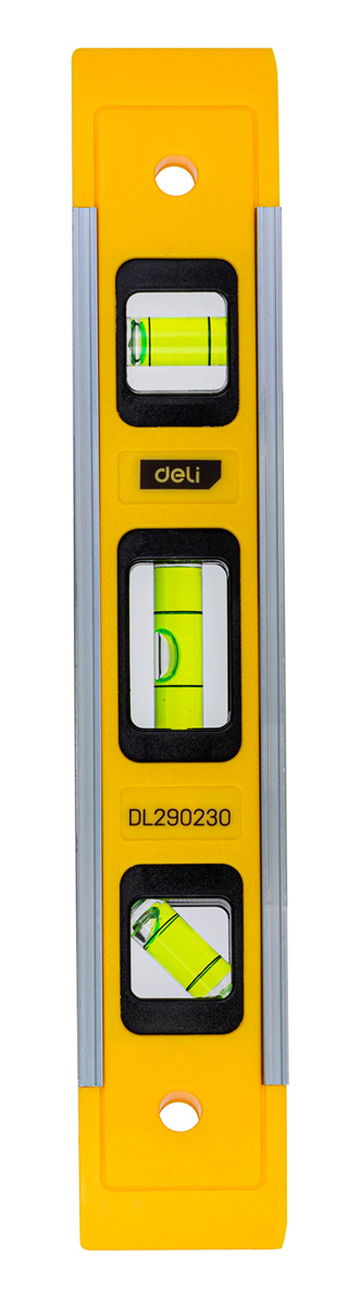 DL290230.jpg Μαγνητικό αλφάδι DELI DL290230 23 cm με τρία μάτια σε κίτρινο και μαύρο