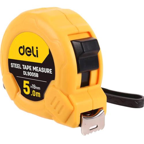 Μέτρο DELI DL9005B 5 μέτρων με κλείδωμα, κλιπ ζώνης και λουράκι καρπού