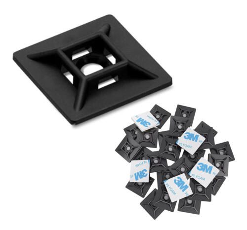 TIES-081.jpg Μαύρες αυτοκόλλητες βάσεις δεματικών POWERTECH TIES-081 28,2 × 28,2 mm