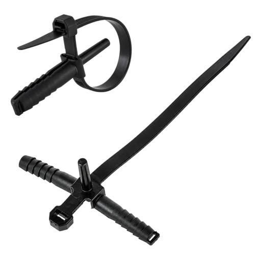 Μαύρα δεματικά καλωδίων POWERTECH TIES-084 με ούπα, 7 × 150 mm