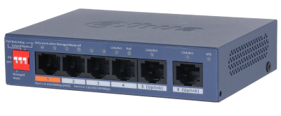 Dahua CS4006-4ET2GT-60 – Cloud Managed switch με 4 θύρες PoE 100Μbps και 2 θύρες Uplink 1000Mbps