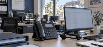 IP τηλέφωνο και θέσεις εργασίας σε σύγχρονο λογιστικό γραφείο