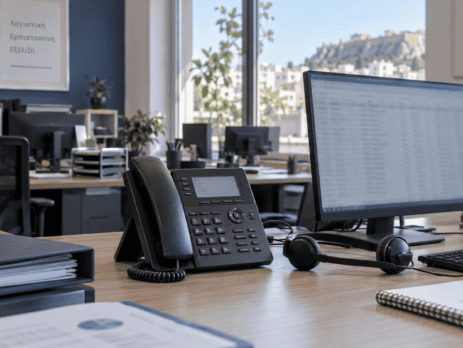 IP τηλέφωνο και θέσεις εργασίας σε σύγχρονο λογιστικό γραφείο
