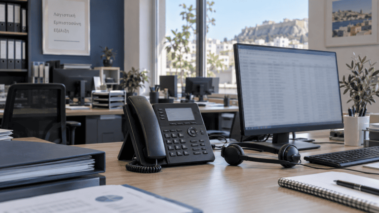 IP τηλέφωνο και θέσεις εργασίας σε σύγχρονο λογιστικό γραφείο