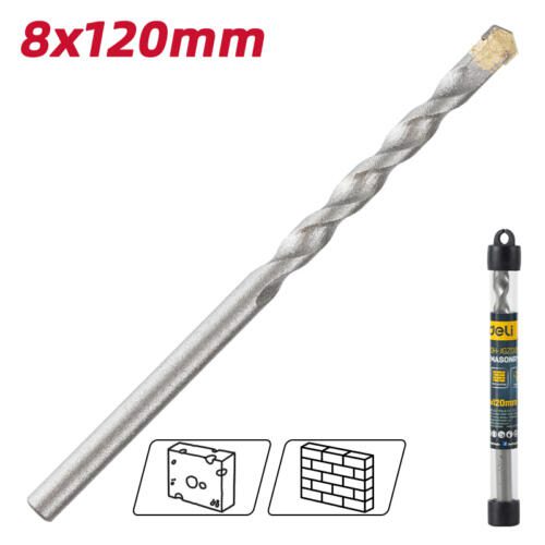 DELI DH-JGZ080-E1 Τρυπάνι τοιχοποιίας 8 × 120 mm — συσκευασία και διαστάσεις