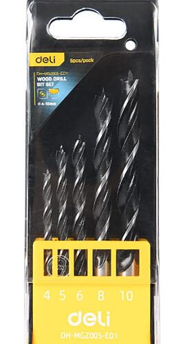 DELI DH-MGZ005-ED1 Σετ τρυπανιών ξύλου 4–10 mm, 5 τεμάχια