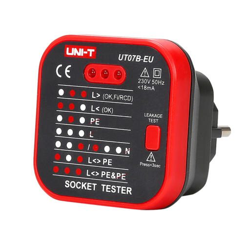 UNI-T UT07B-EU Tester πρίζας 230 V με έλεγχο RCD