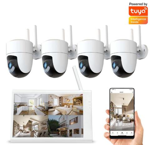 KIT-THS-1453 Ασύρματο κιτ NVR 3MP με 4 κάμερες και οθόνη LCD 10.1 ιντσών KIT-THS-1453