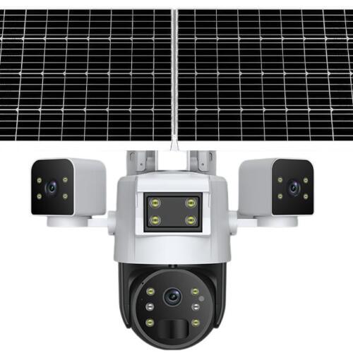Ηλιακή κάμερα 4G Dome 2MP + 2MP + 2MP με πάνελ 14W IP4-THS-942