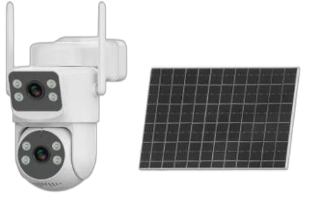 Ηλιακή κάμερα 4G Dome 2MP + 2MP με πάνελ 5W IP4-THS-943
